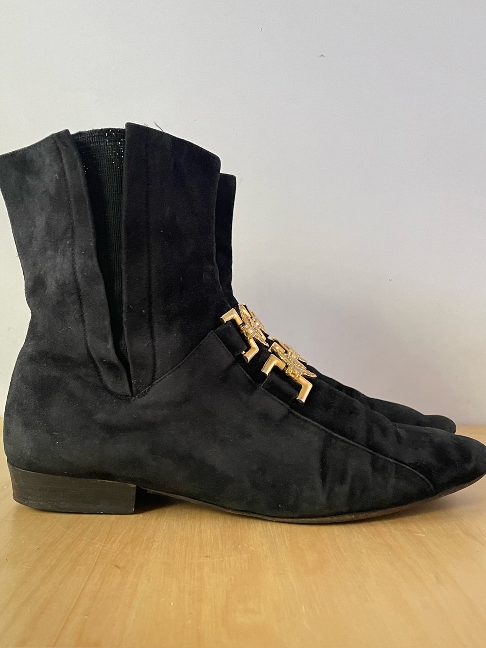 Vintage Gianni Versace Black Suede Ankle Boots | EU 37.5